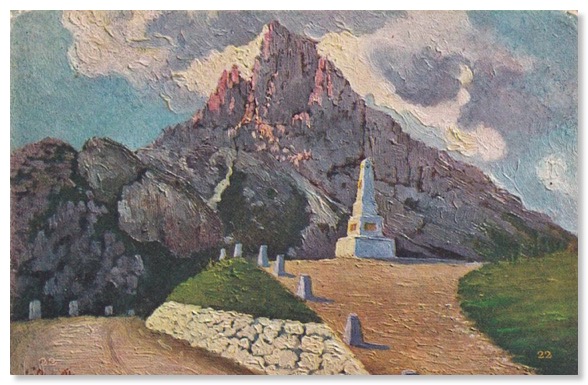 Falzarego Monument Painting Card 1920s